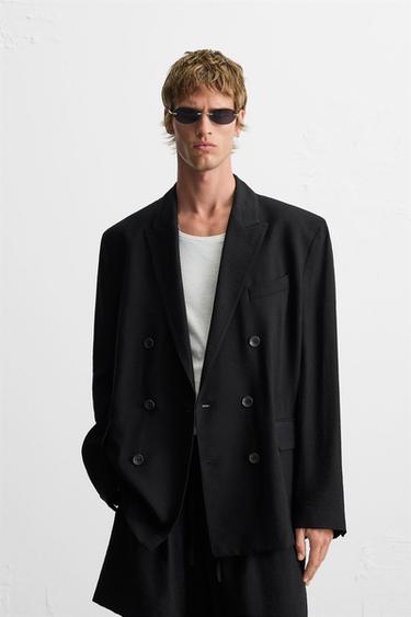 FLIESSENDER RELAXED-FIT-BLAZER - Blau von Zara
