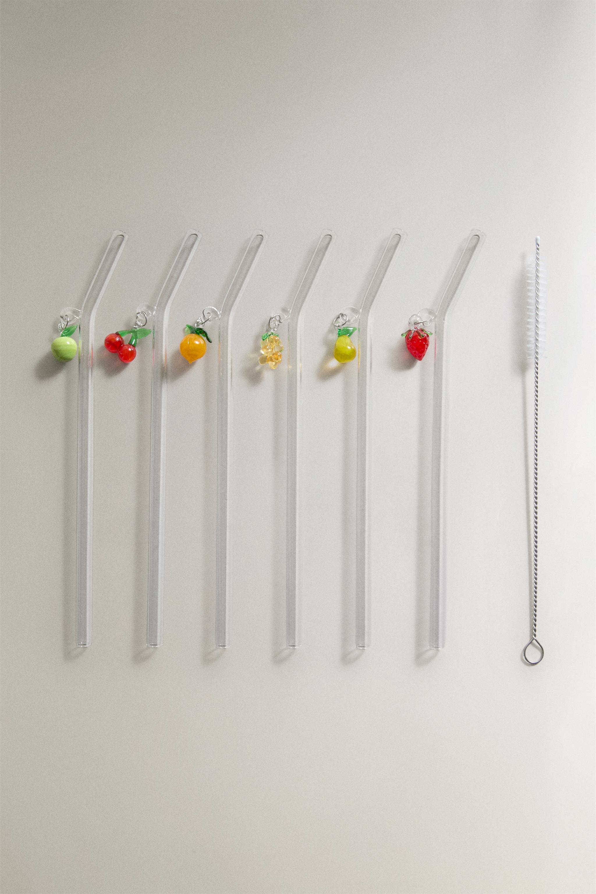 Zara BOROSILICATE FRUIT STRAW PACK (PACK OF 6)