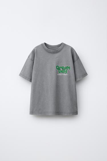 ユーズドディテール GREENDAY ® Tシャツグレー0Zaraのユーズドディテール GREENDAY ® Tシャツ - グレー - 画像 0