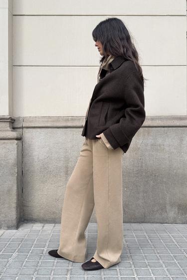 PANTALÓN INTERLOCK EFECTO LAVADO - Visón de Zara