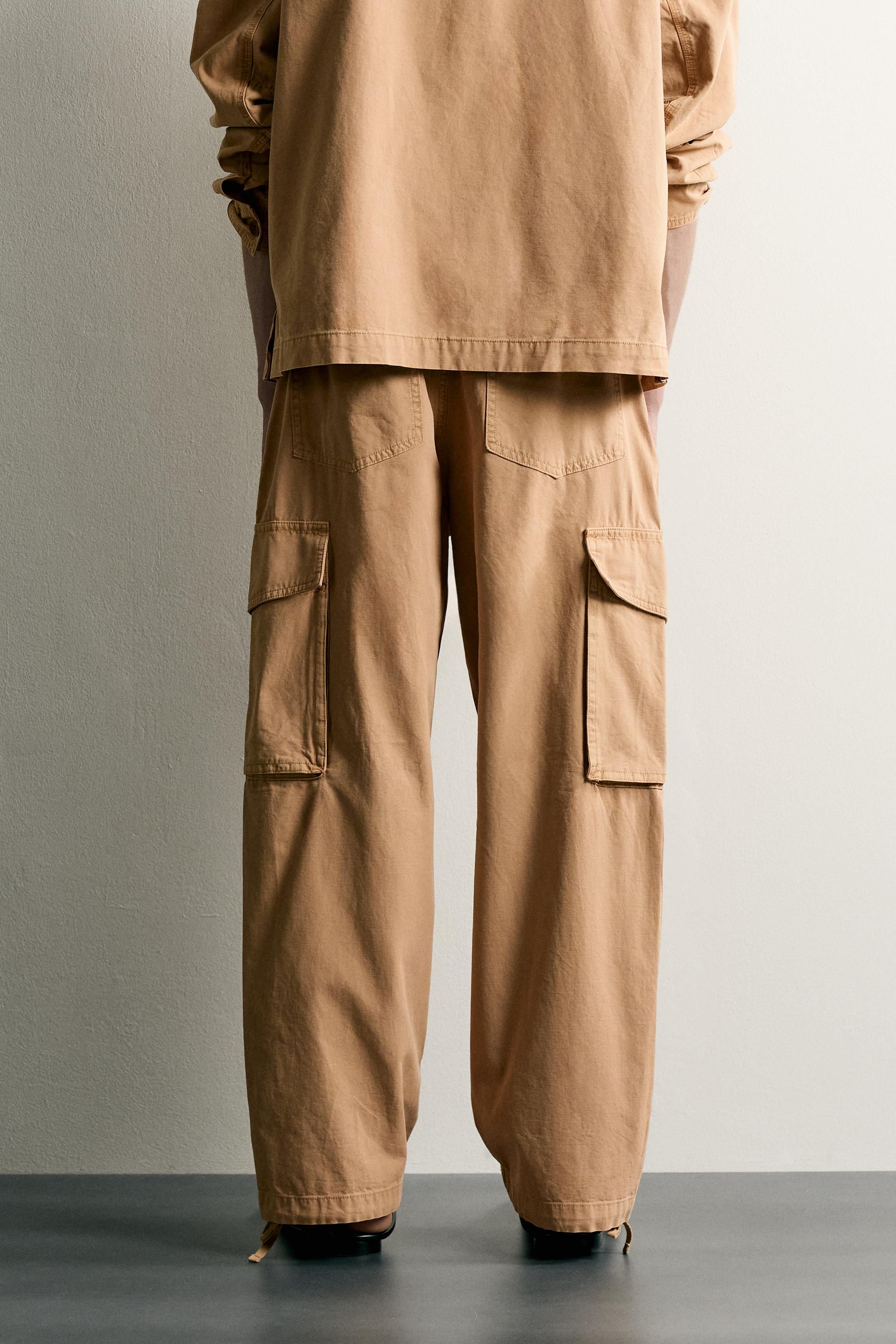 WASHED RELAXED FIT CARGO PANTS
