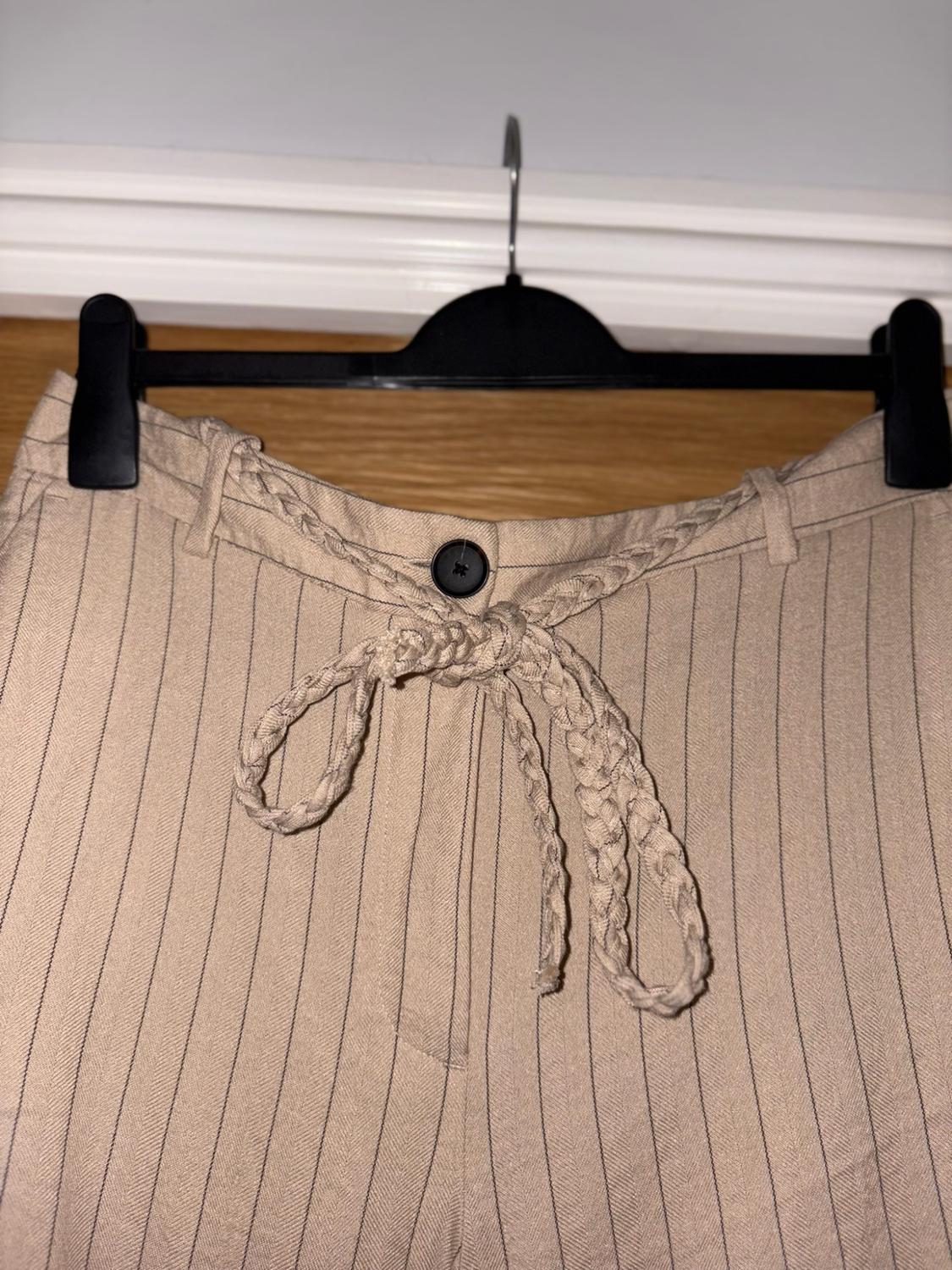 STRIPED TROUSERS WITH BRAIDED BELT - Image 2