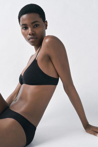 سروال داخلي كلاسيكي مصنوع من المودال بخصر مرن. - أسود by Zara