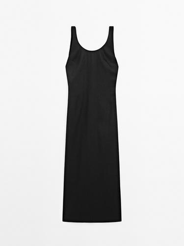 Vestido midi escote espalda - Negro de Zara - Imagen 0