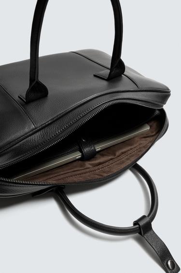 LEATHER BRIEFCASE - Black by Zara - Image 8