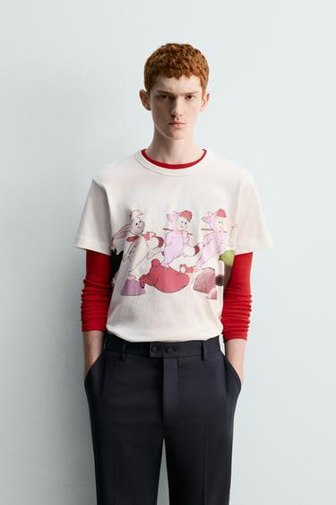 ФУТБОЛКА THE LOST BOYS PETER PAN HARRY LAMBERT FOR ZARA - Сірувато-білий Zara