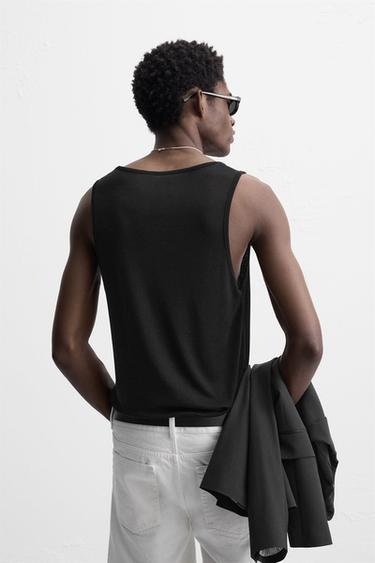 DÉBARDEUR SEMI-TRANSPARENT - Noir de Zara - Image 2