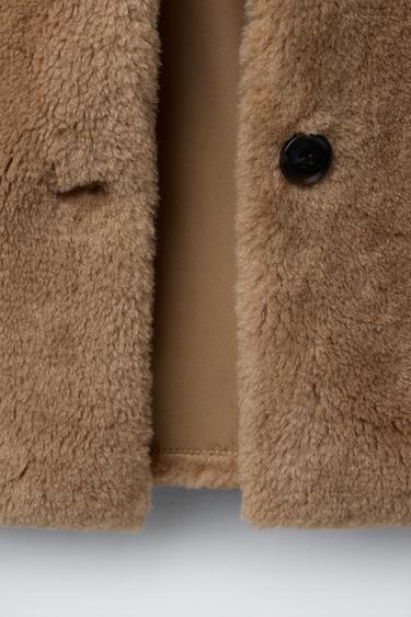 FAUX FUR COAT - Caramel by Zara - Image 7
