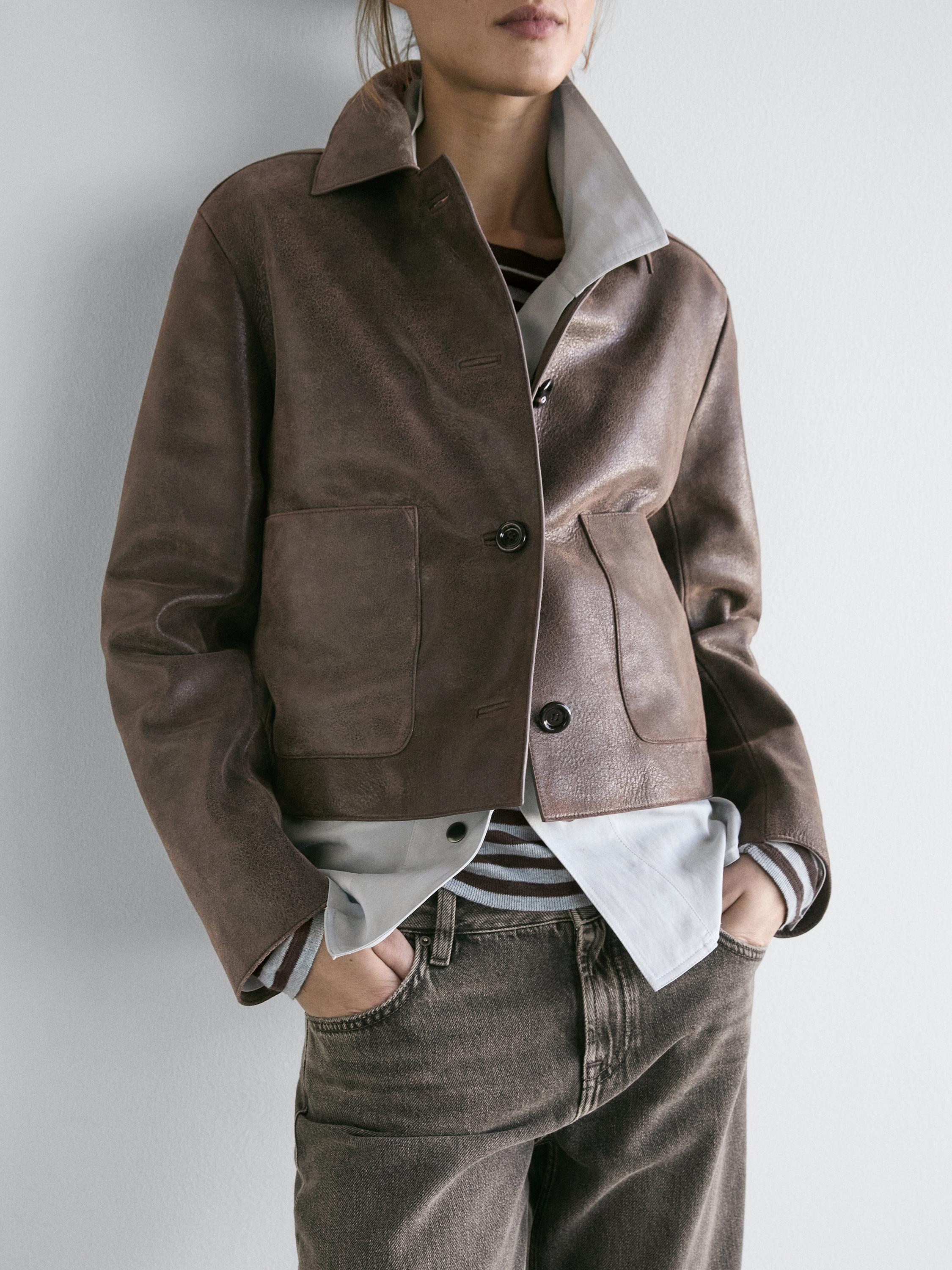 Suede leather jacket