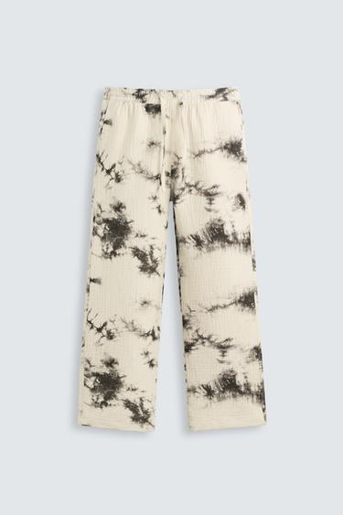 TIE DYE PRINTED TEXTURED TROUSERS - Printed by Zara