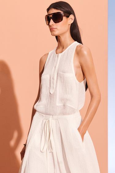 PLTD BLT SKRT - Blanc cassé de Zara - Image 1