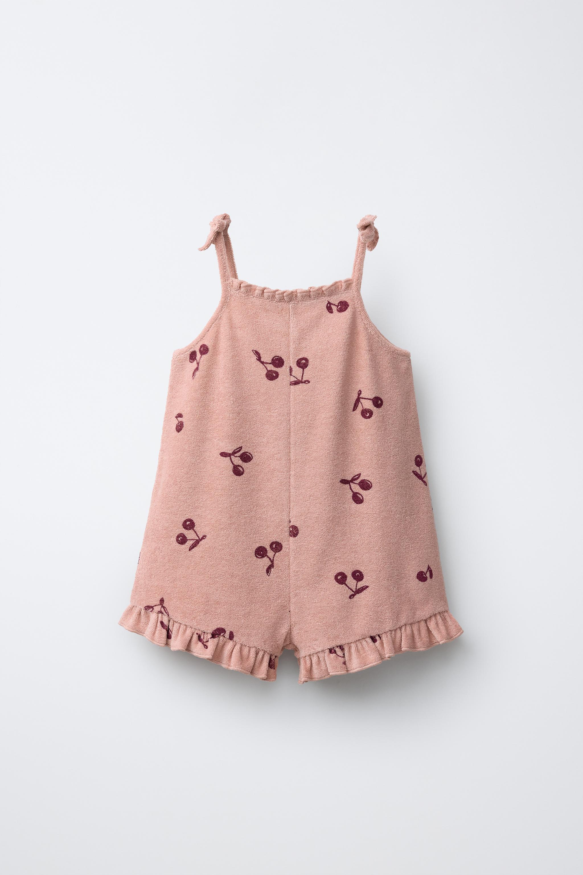 CHERRY TERRY CLOTH SHORT JUMPSUIT