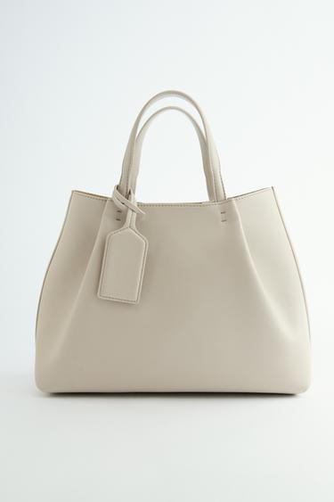 TOPSTITCHED CITY BAG - Ecru by Zara