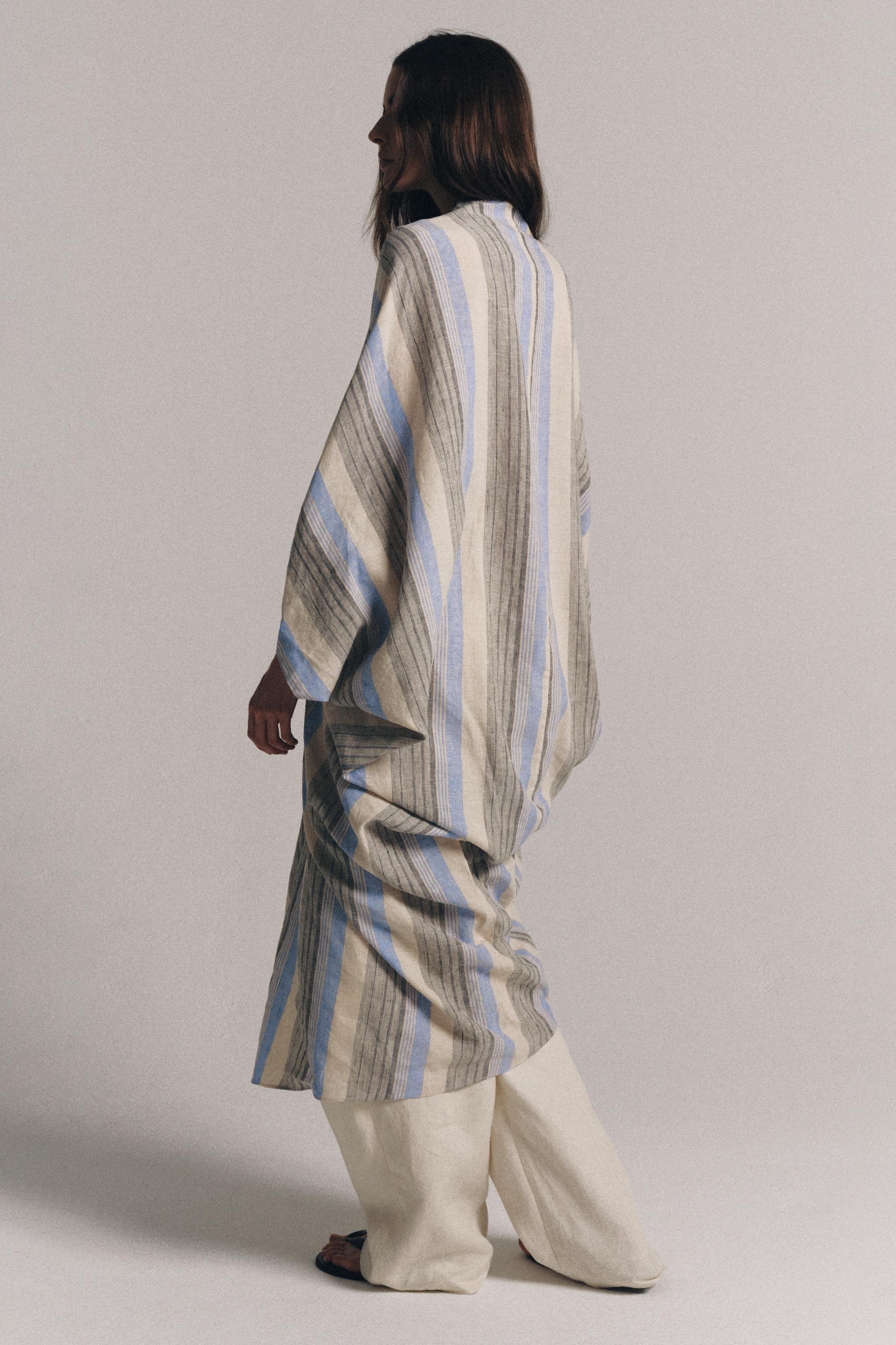 Женские платья Zara ZW COLLECTION STRIPED LINEN TUNIC — фото 4