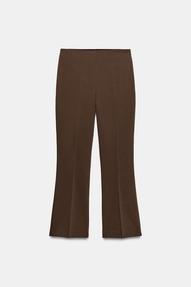 MINI FLARE TROUSERS - Light brown by Zara