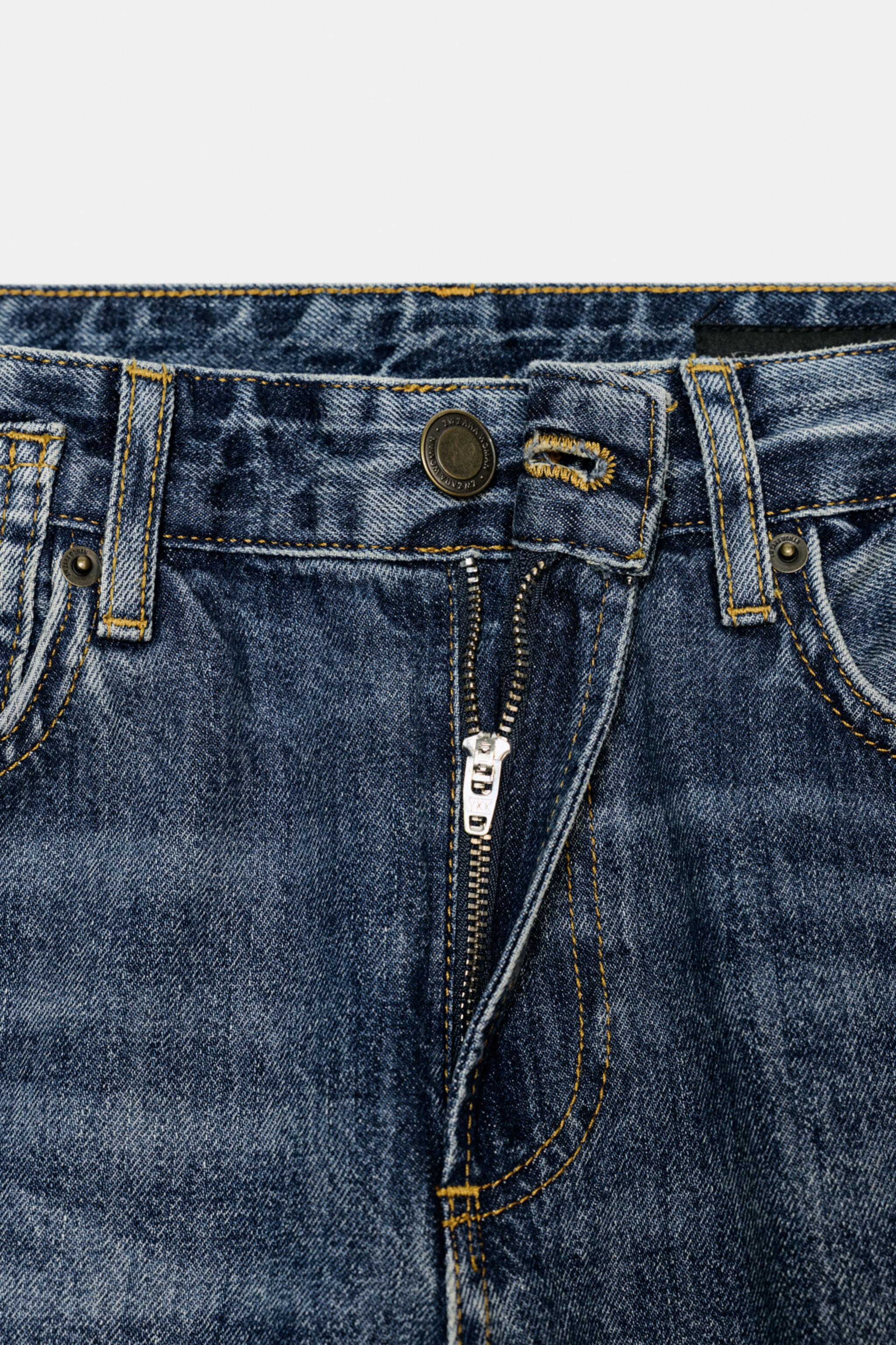 ZW COLLECTION MID-RISE STRAIGHT LEG JEANS