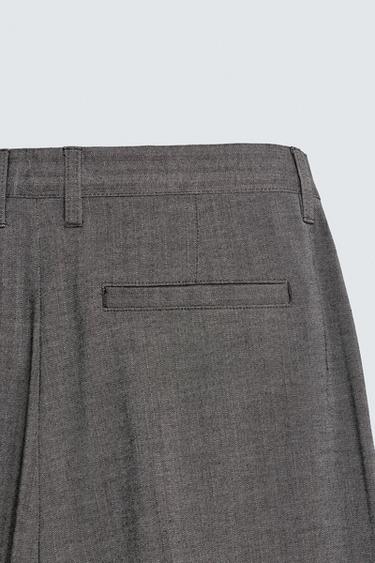 HERRINGBONE FLARE FIT TROUSERS - camel by Zara - Image 9