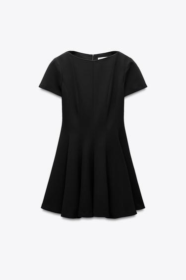 ROBE COURTE GODETS COLLECTION ZW - Noir de Zara - Image 3