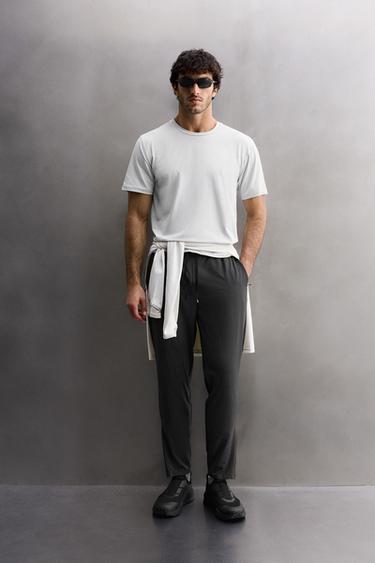 COLOUR BLOCK TECHNICAL TROUSERS - Anthracite grey by Zara