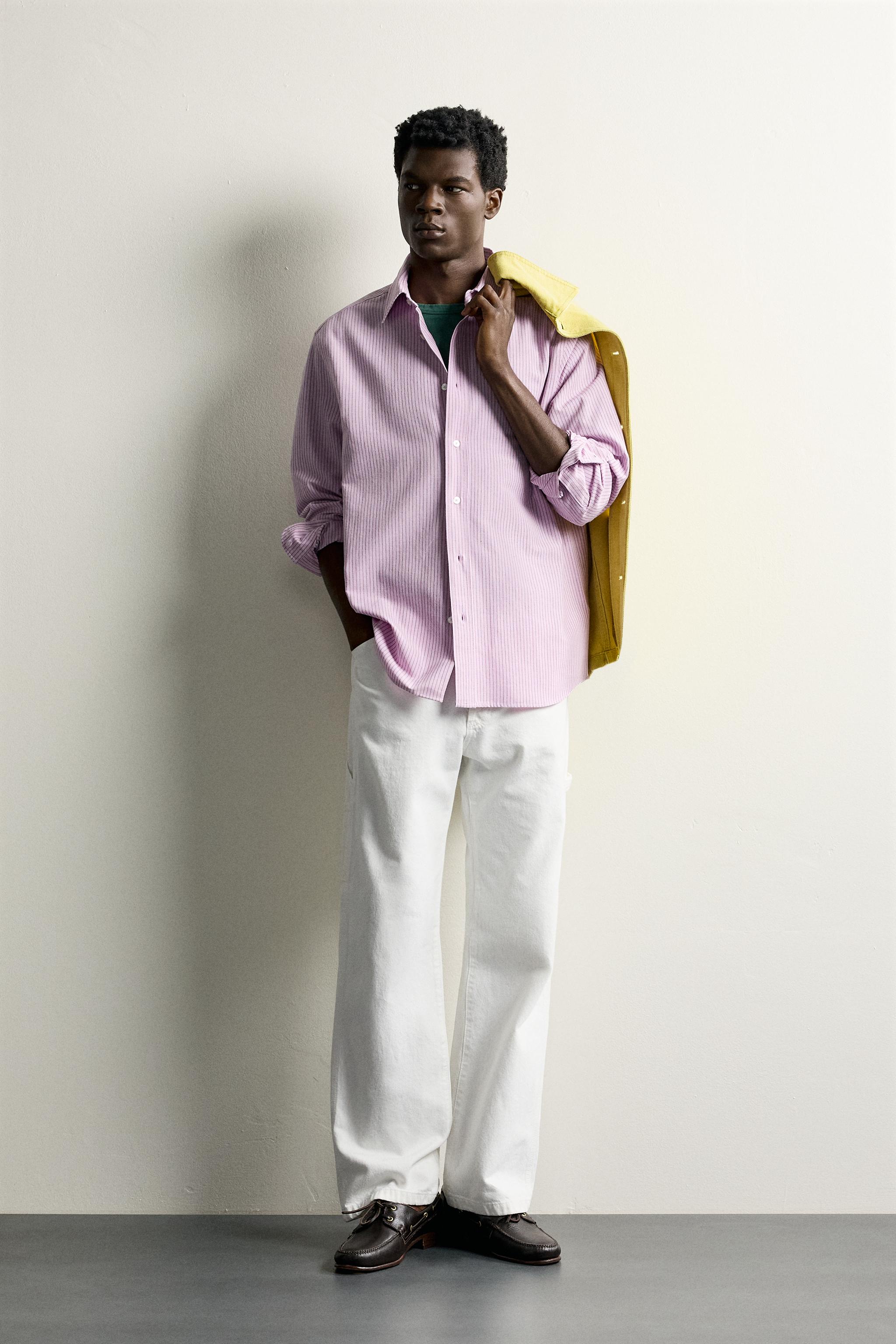 Zara REGULAR FIT ÇİZGİLİ GÖMLEK