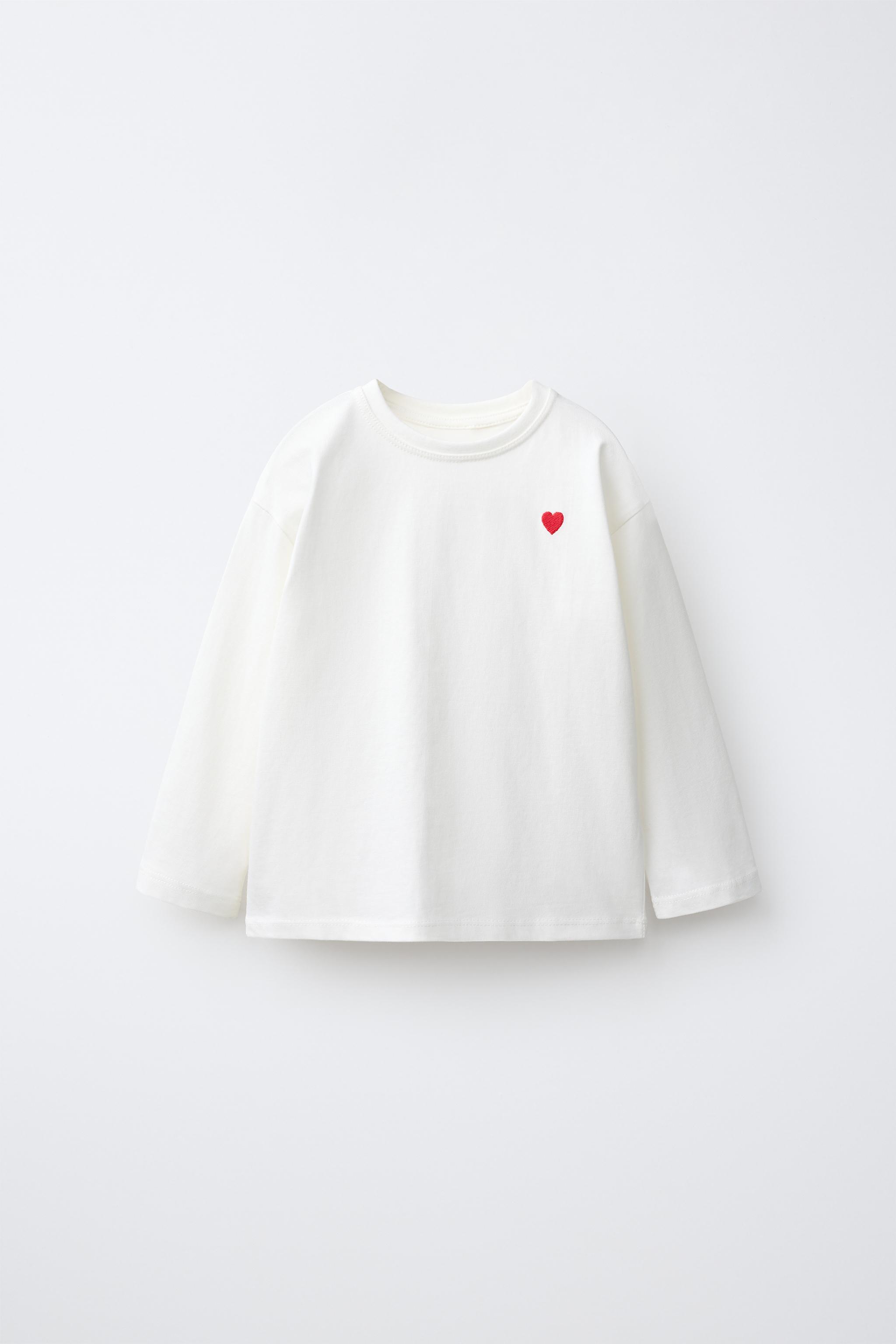 EMBROIDERED HEART T-SHIRT — White