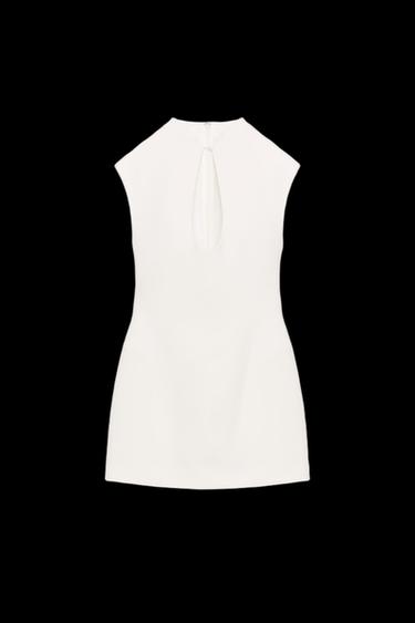 VESTIDO MINI VOLUMEN - Blanco roto de Zara