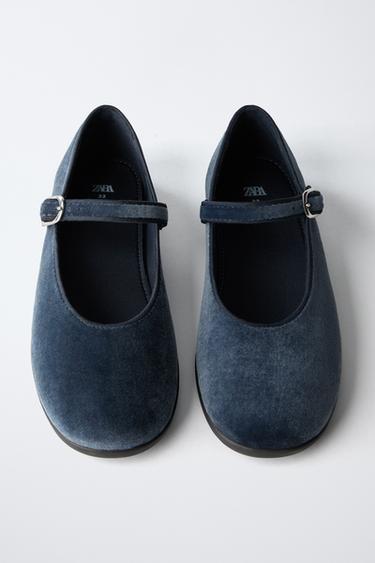 VELVET BALLET FLATS - Blue by Zara - Image 3