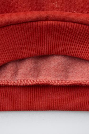 SWEAT À INSCRIPTION BRODÉE - Rouge de Zara - Image 3