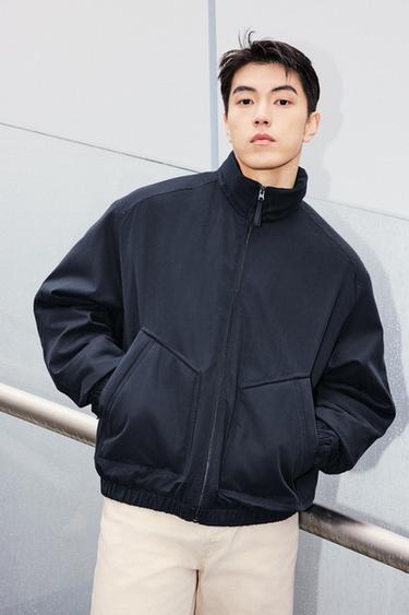 Zara 防水科技絎縫外套 - 海藍色