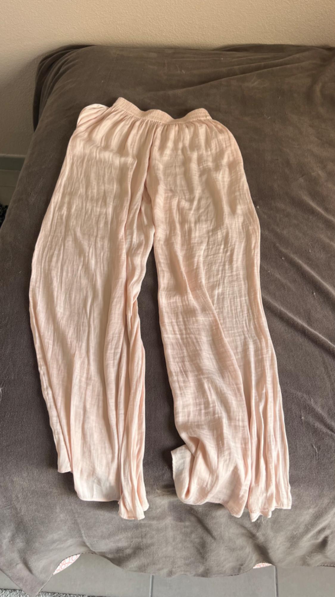 PANTALON FLUIDE ROSE CLAIR - Image 3