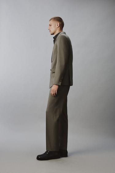 PANTALON DE COSTUME REGULAR FIT - Vert de Zara - Image 3