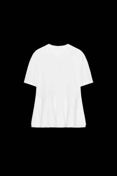 CAMISETA PEPLUM - Blanco de Zara - Imagen 0