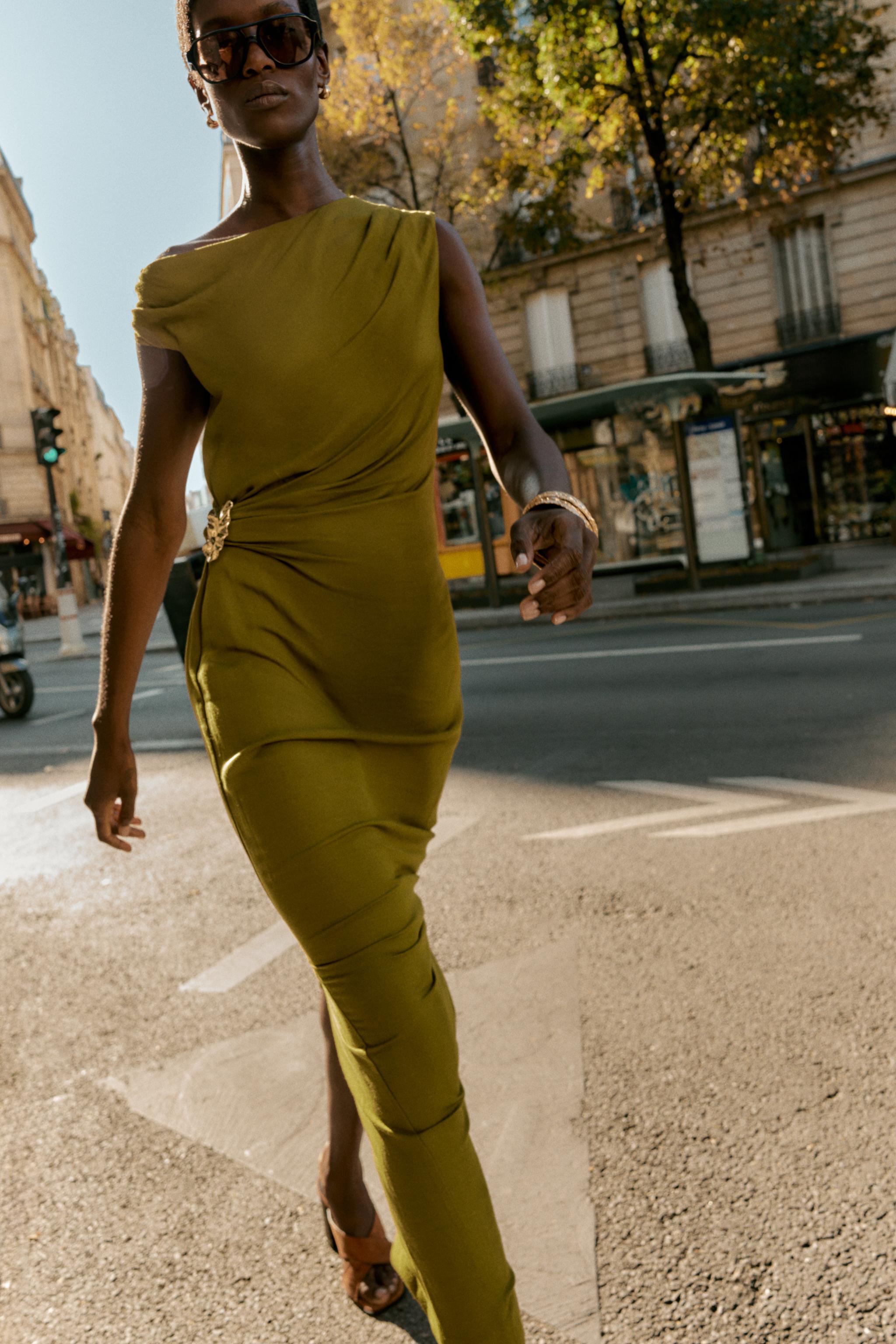 zara brown one shoulder dress Fact: These 2 Trending Zara Dresses Will Sell Out Next Week