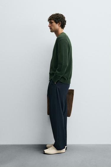 REGULAR FIT COTTON CARDIGAN - Green by Zara - Image 3