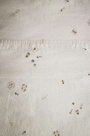 KIDS' PRINTED FLAT SHEET - Oyster-white by Zara - Image 4