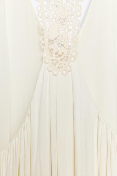 FLOWING DRESS WITH CONTRAST BACK - Ecru by Zara - Image 7