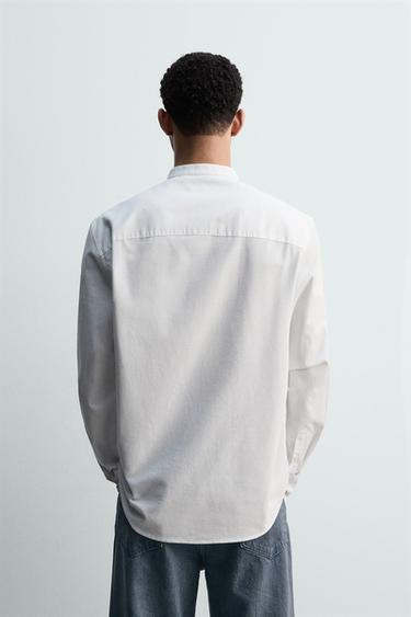 CHEMISE OXFORD À COL BANDE - Blanc de Zara - Image 2