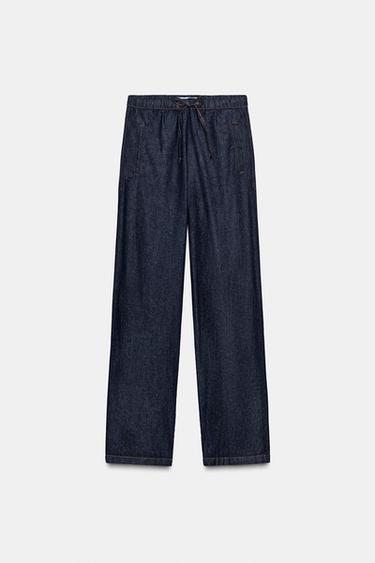 Zara ADJUSTABLE WAIST JEANS - Blue