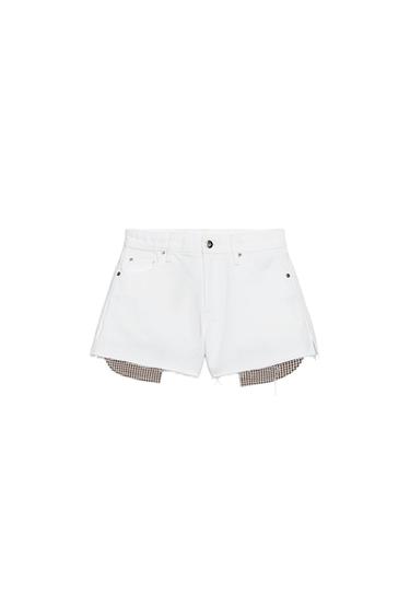 QUẦN SHORT Z1975 MOM FIT GẤU TUA RUA - Màu trắng từ Zara