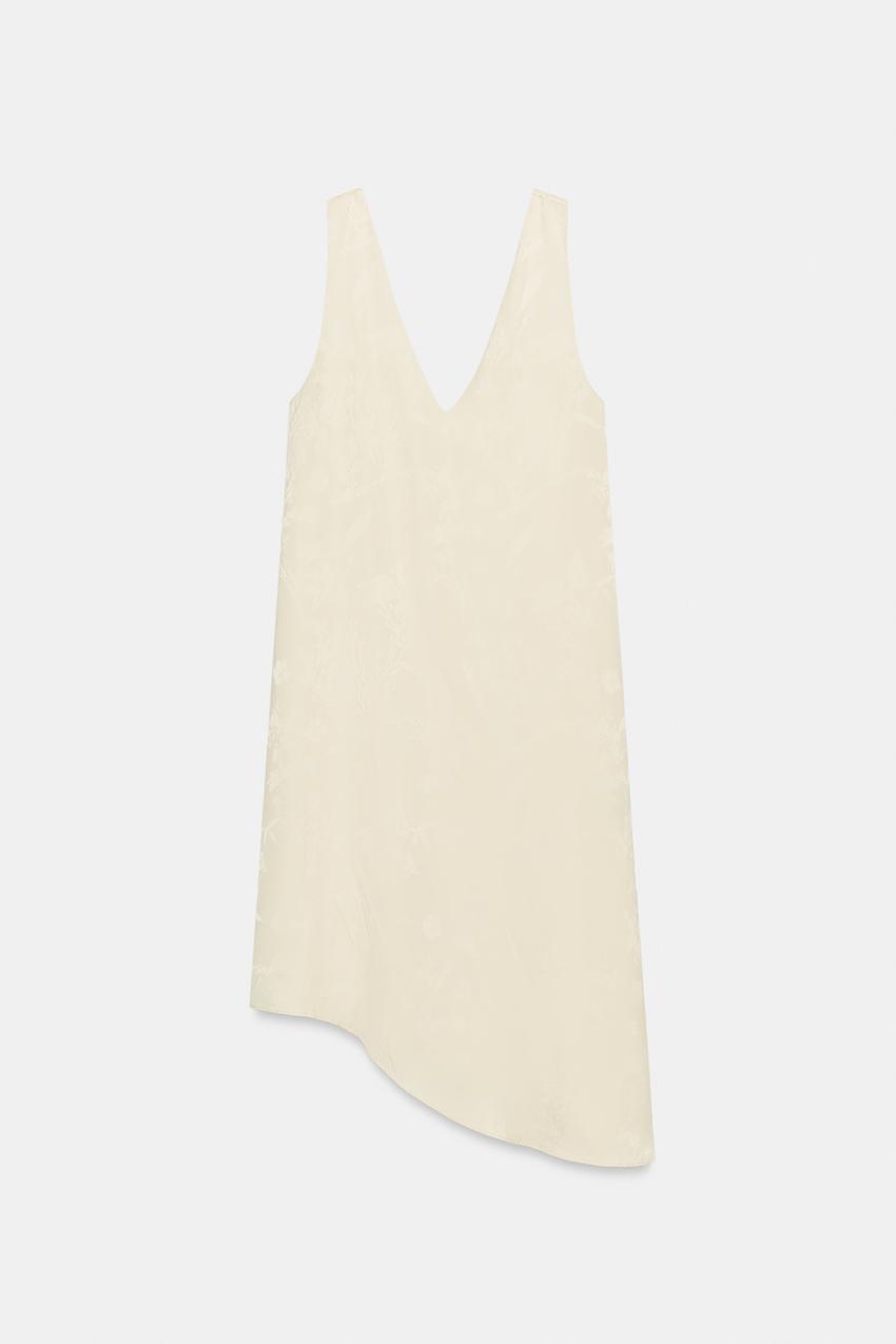 ASYMMETRIC JACQUARD MIDI DRESS - Ecru | ZARA Australia ASYMMETRIC JACQUARD MIDI DRESS - Ecru | ZARA Australia
