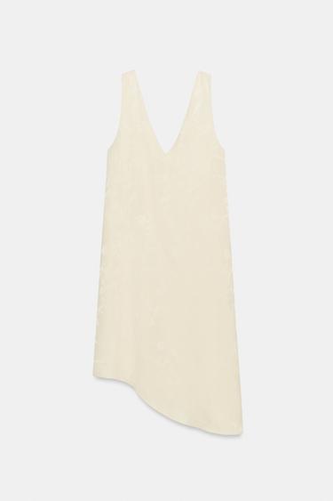 ASYMMETRIC JACQUARD MIDI DRESS - Ecru by Zara - Image 0