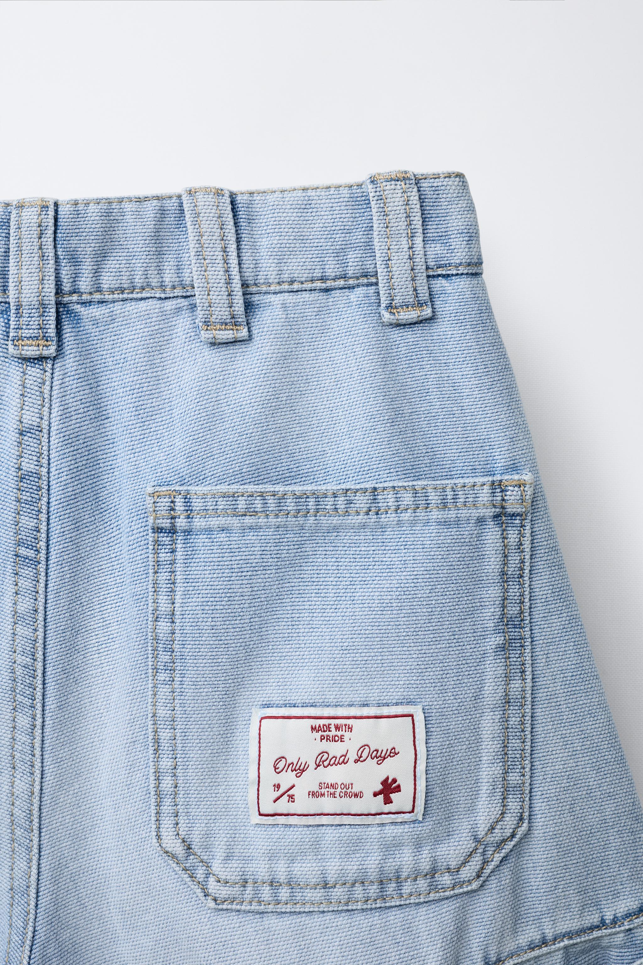 Детские шорты Zara CARPENTER SHORTS WITH LABEL — фото 4