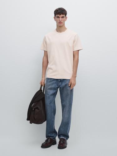 Camiseta manga corta 100% algodón - salmon de Zara