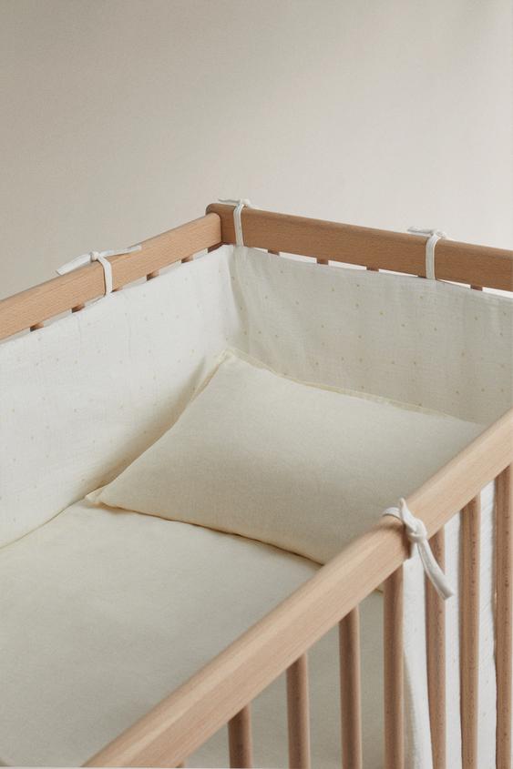 CHILDREN’S MINI FLOWER COT BUMPER COVER Yellow ZARA United Kingdom