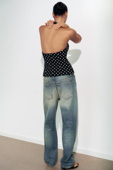 TOP HALTER À POIS - Noir / Blanc de Zara - Image 3