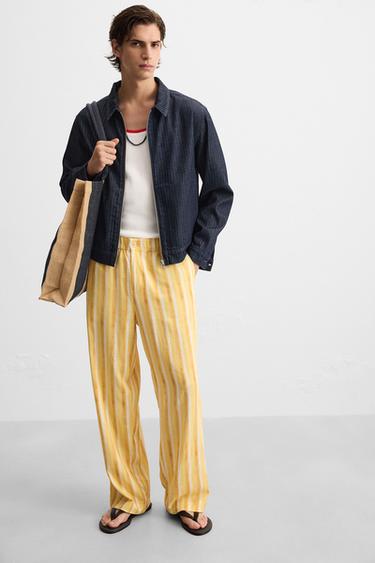 STRIPED SHOPPER BAG - Navy blue by Zara - Image 2