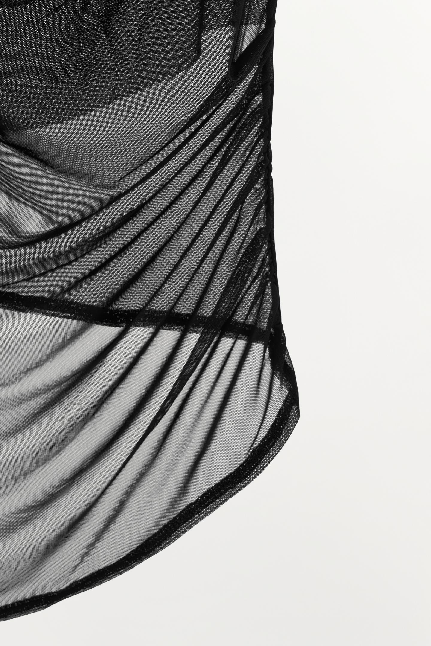 Женский топ Zara Tulle Halter Top, цвет: Чёрный — фото 8