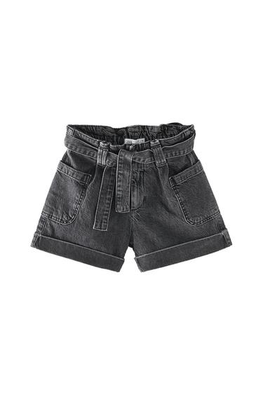 BELTED DENIM SHORTS