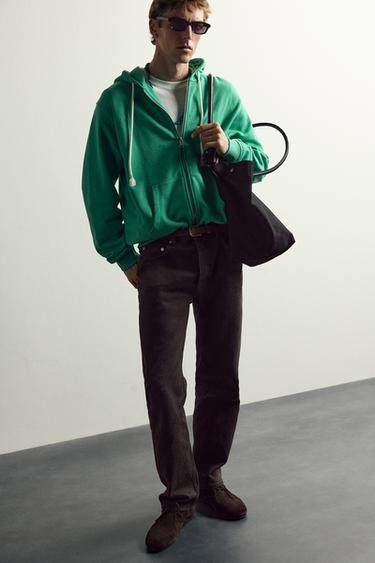 HOODIE RELAXED FIT À CAPUCHE AARON LEVINE X ZARA - Vert chiné de Zara - Image 5