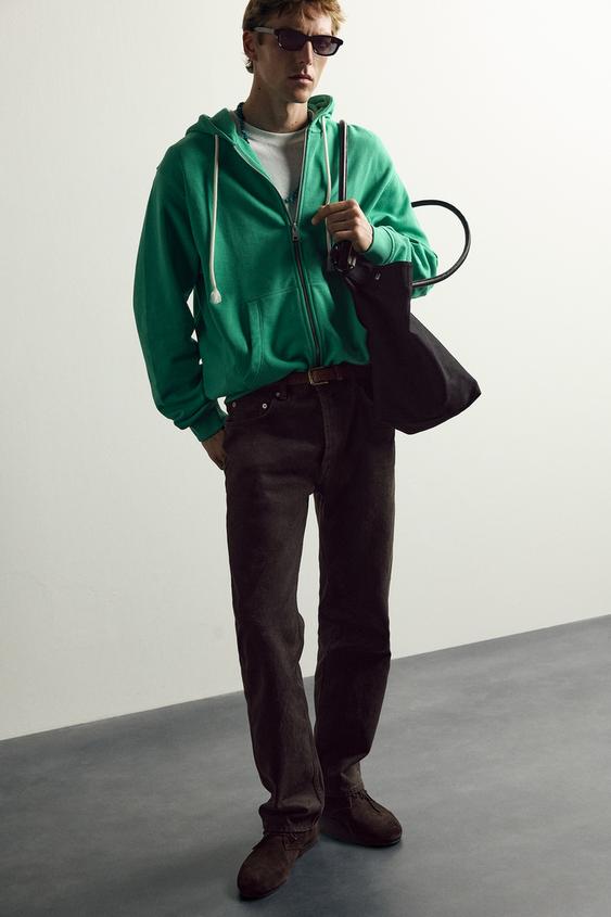HOODIE RELAXED FIT À CAPUCHE AARON LEVINE X ZARA - Vert chiné de Zara - Image 5